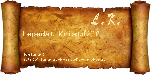 Lepedat Kristóf névjegykártya